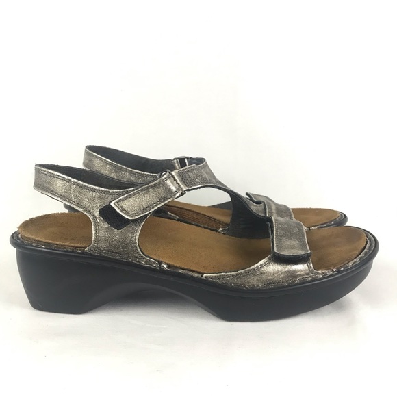 naot silver sandals